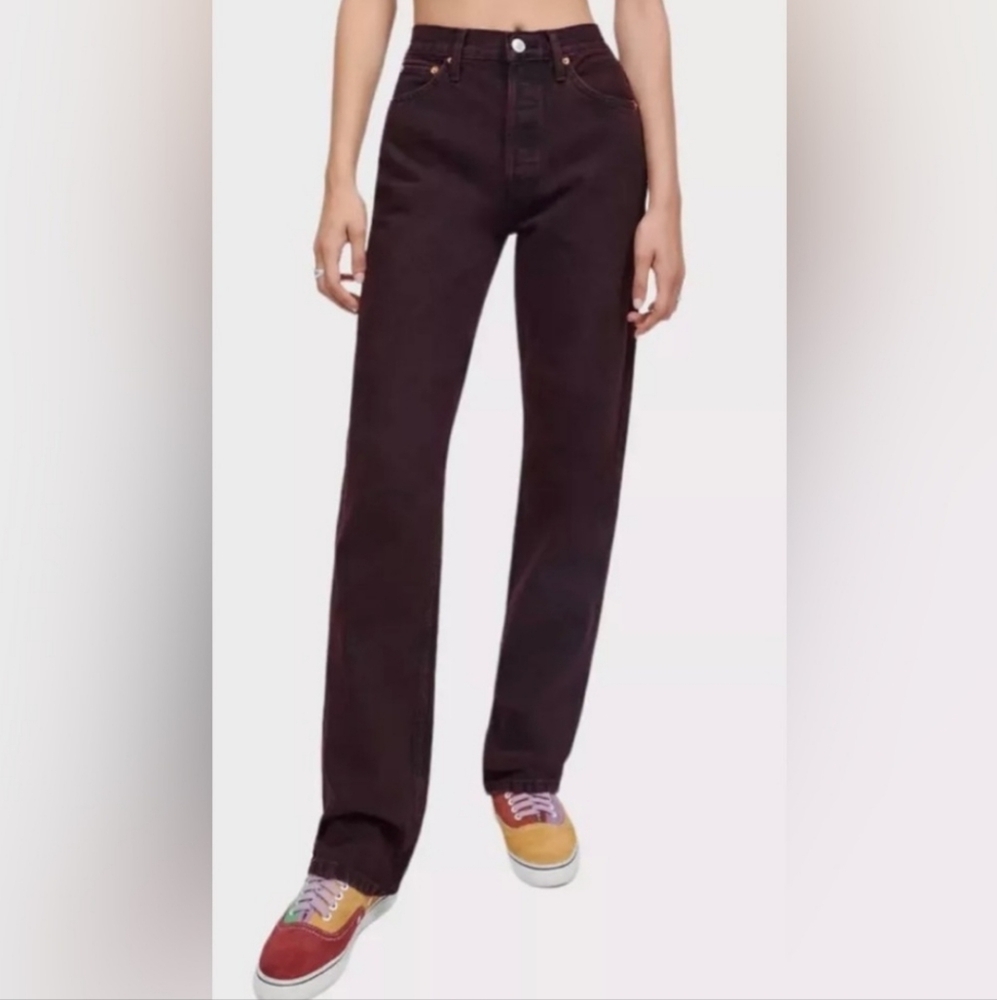 Re/Done 90's High Rise Loose Wine Dipped Size 26